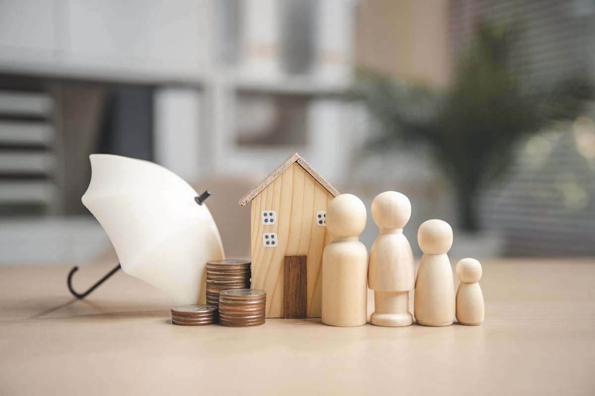 Home financing and family protection concept